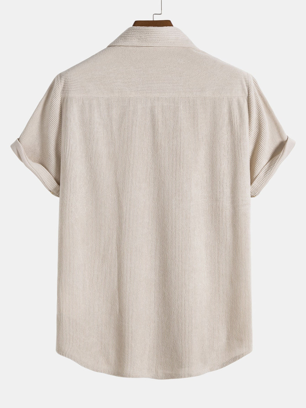 Camisa de pana de manga corta con botones y pantalones de pana de corte recto