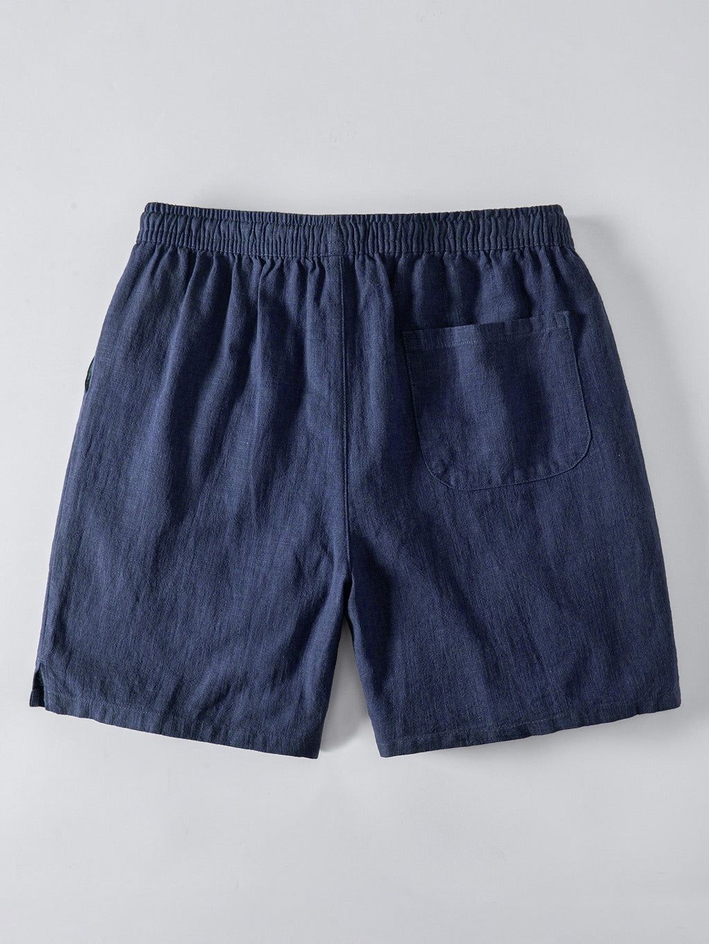 Camisa abotonada de mezcla de lino y rayón y pantalones cortos de 7" con cordón de ajuste de mezcla de lino