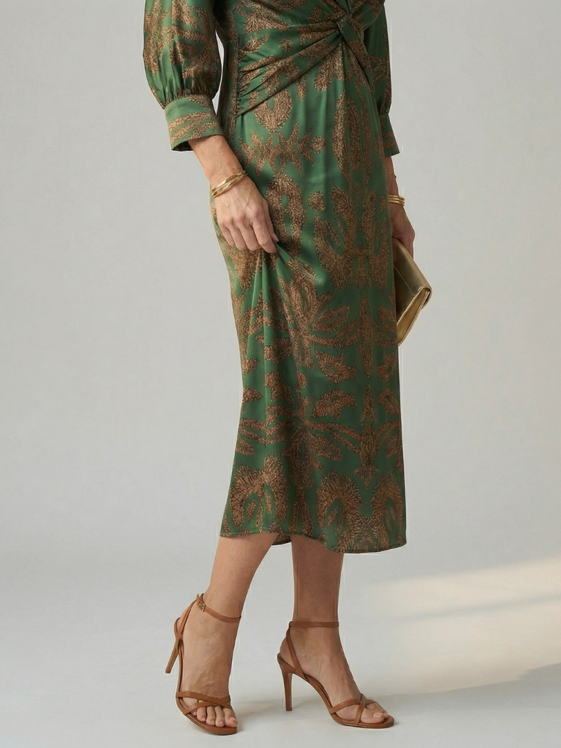 Iris | Vestido Midi Cruzado con Nudo
