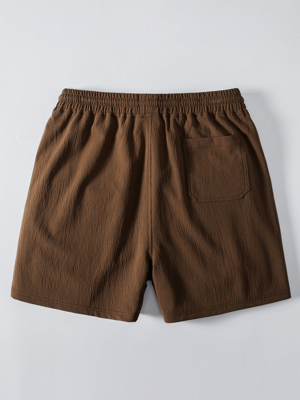 Camisa abotonada de mezcla de lino y rayón y pantalones cortos de 5" con cordón y textura arrugada