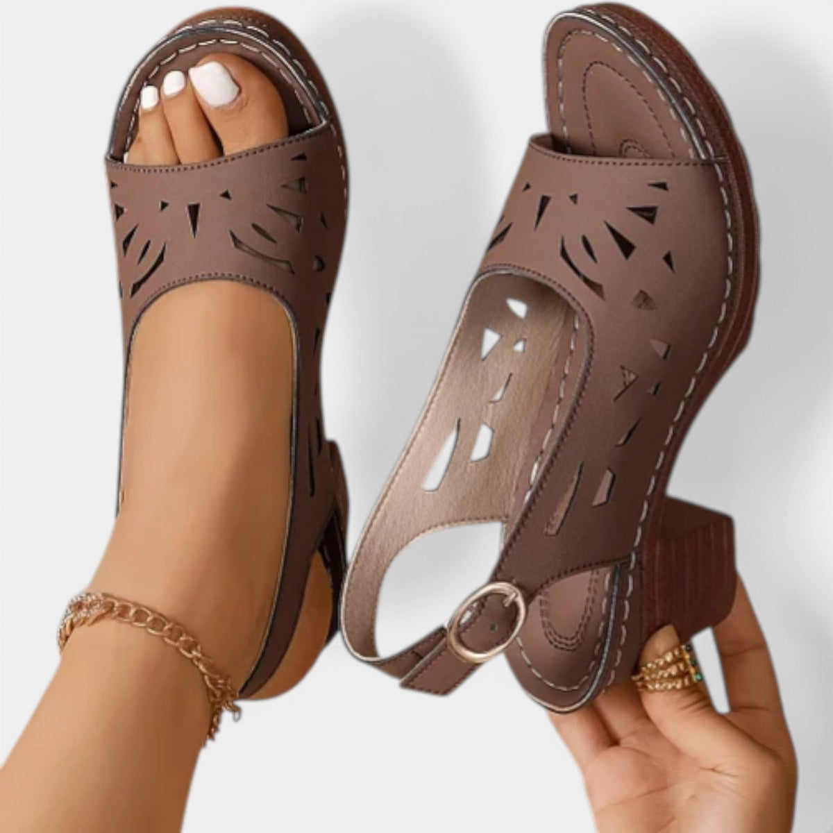 Dina | Sandalias ortopédicas de tacón con muelle