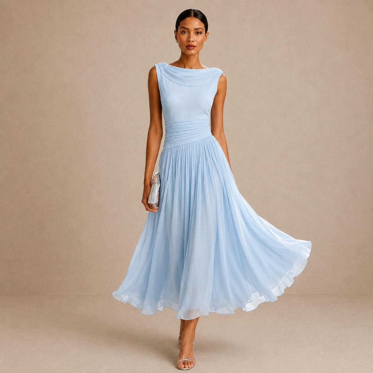 Cadence | Vestido midi plisado