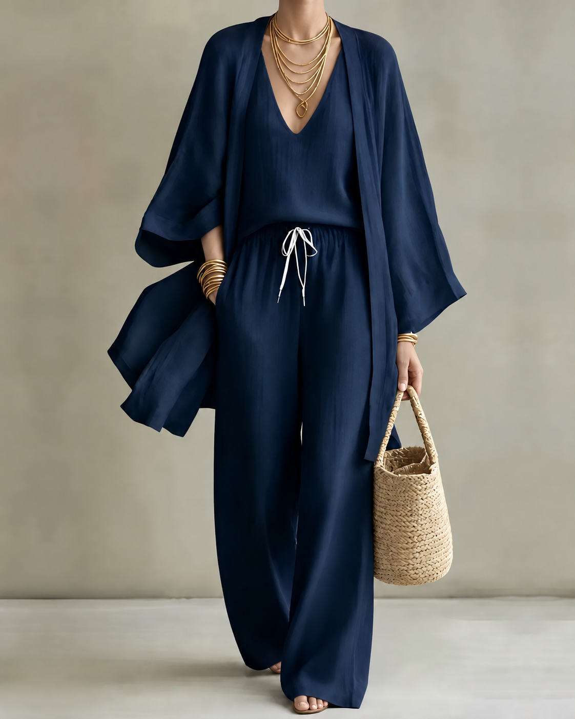 Tanisha™ Conjunto de 3 piezas efecto lino