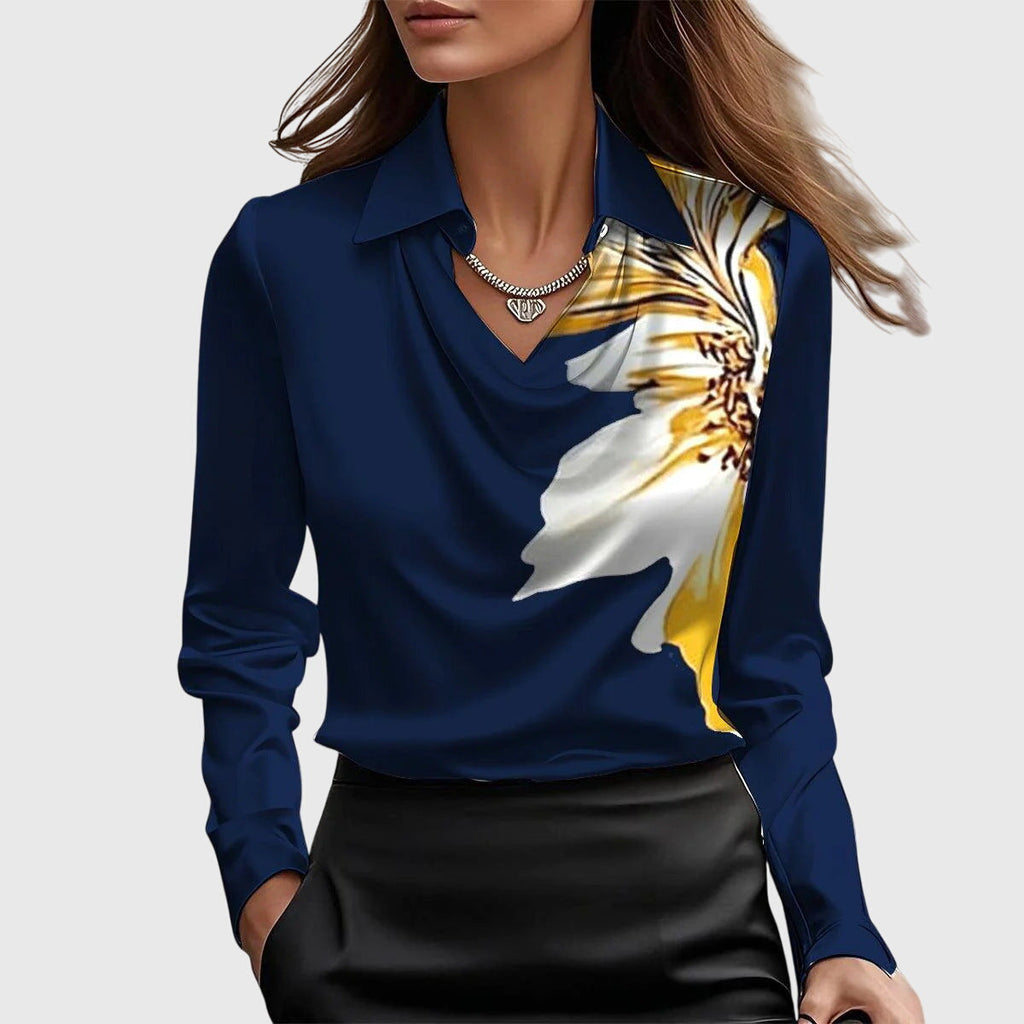 Brooklyn - Blusa con Cuello Drapeado