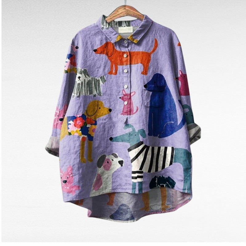 Audrey - Camisa Artística de Botones