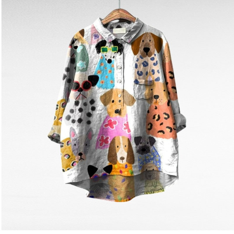 Audrey - Camisa Artística de Botones