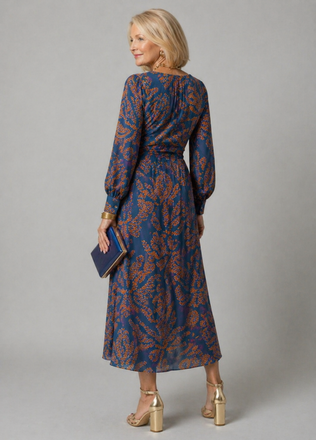 Bridget | Vestido Midi Floral con Nudo Frontal