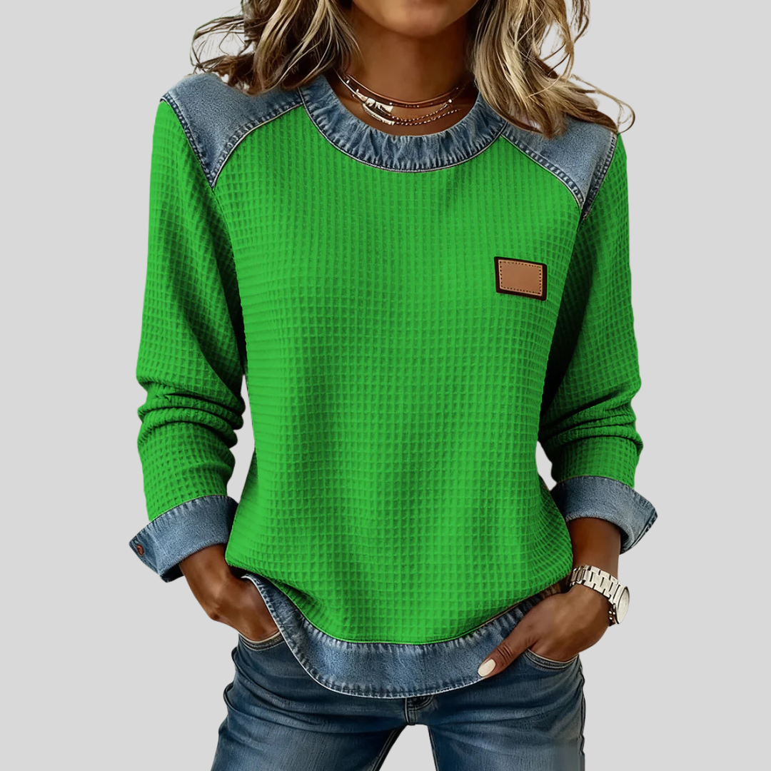 Delancine™ | Sudadera Gofre con Diseño Patchwork