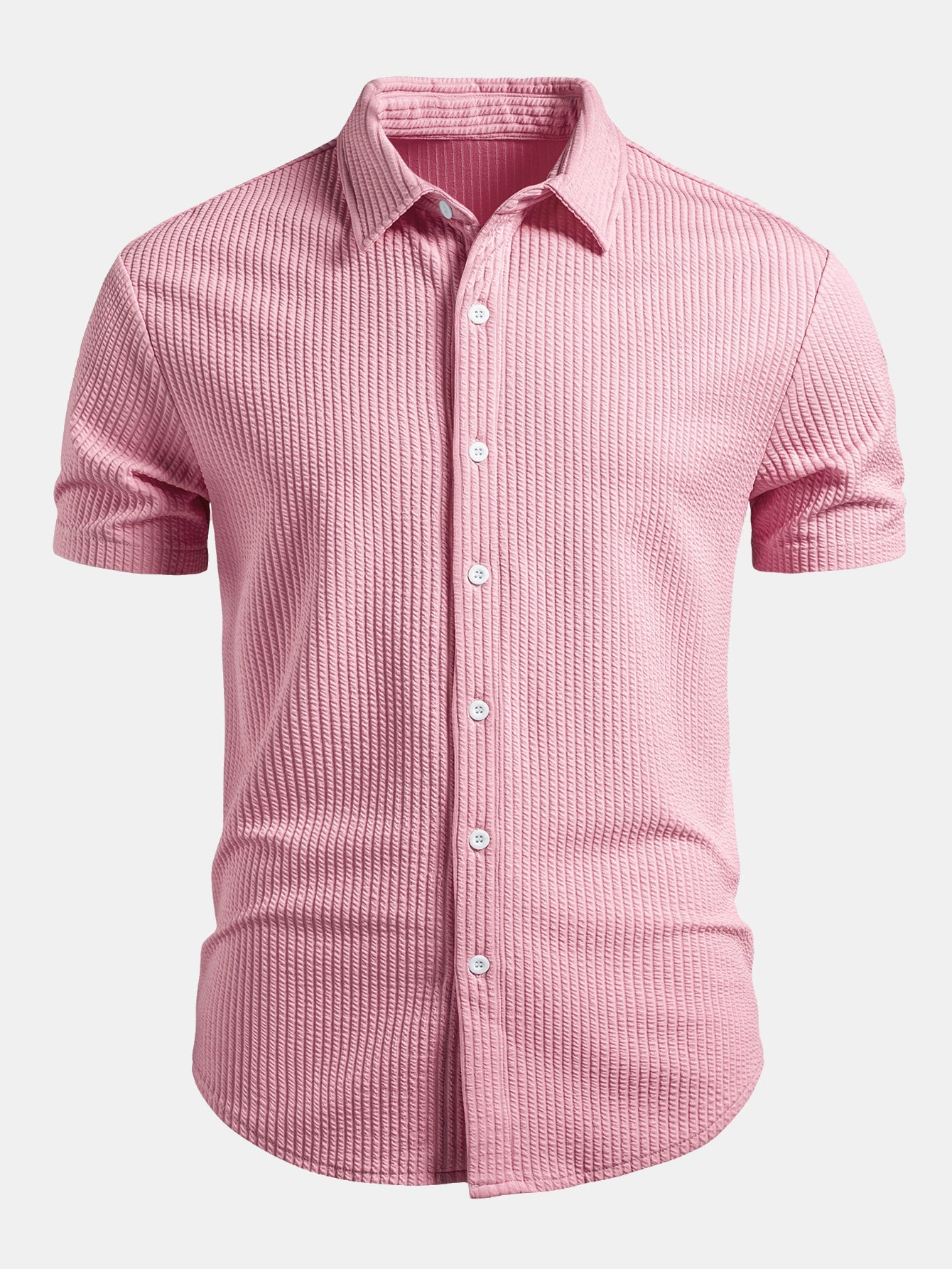 Camisa ajustada con botones y diseño acanalado