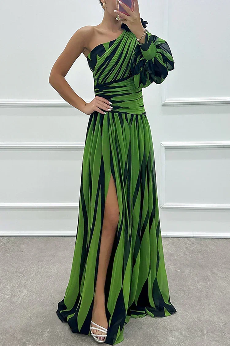 Delphinia | Vestido Maxi Elegante de un Hombro