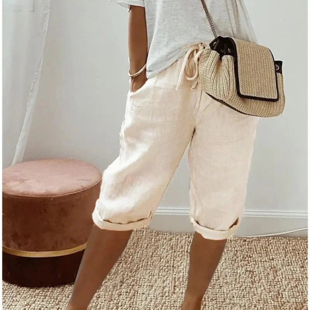 Fenley | Short Capri de Lino con Cordón