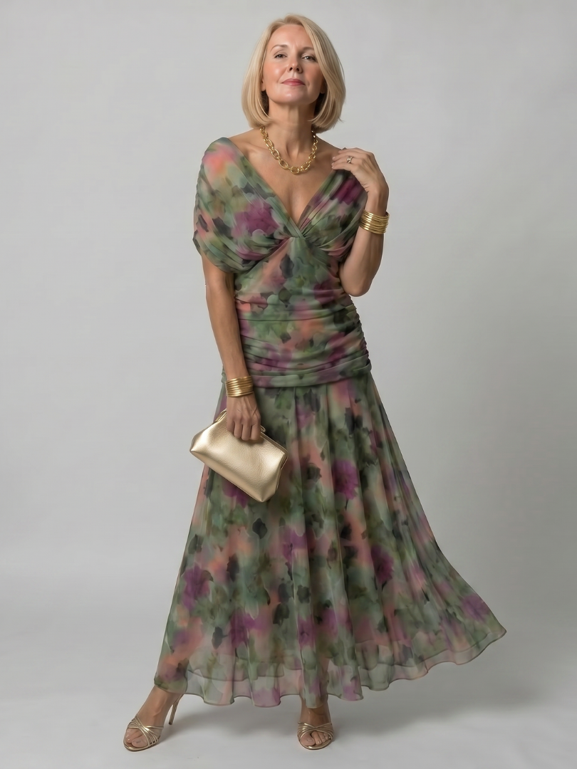 Cassia | Vestido de Noche Fluido con Hombros Descubiertos
