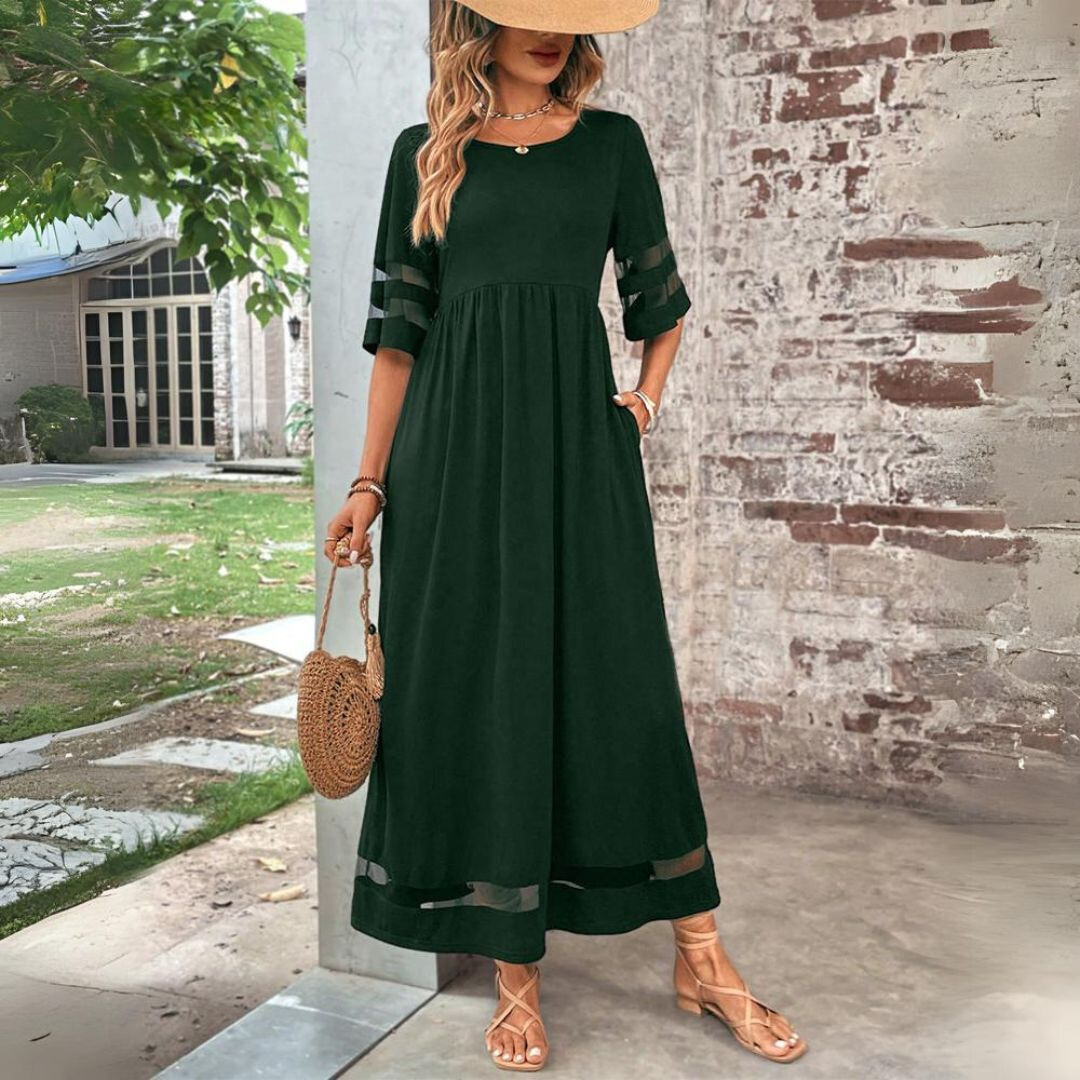 Aubrey™ – Vestido Midi Favorecedor que Disimula el Abdomen