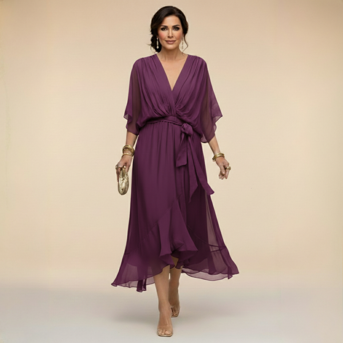 Verity | Vestido midi con escote en V