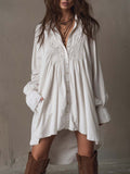 Anastasia™ | Vestido corto camisero de encaje
