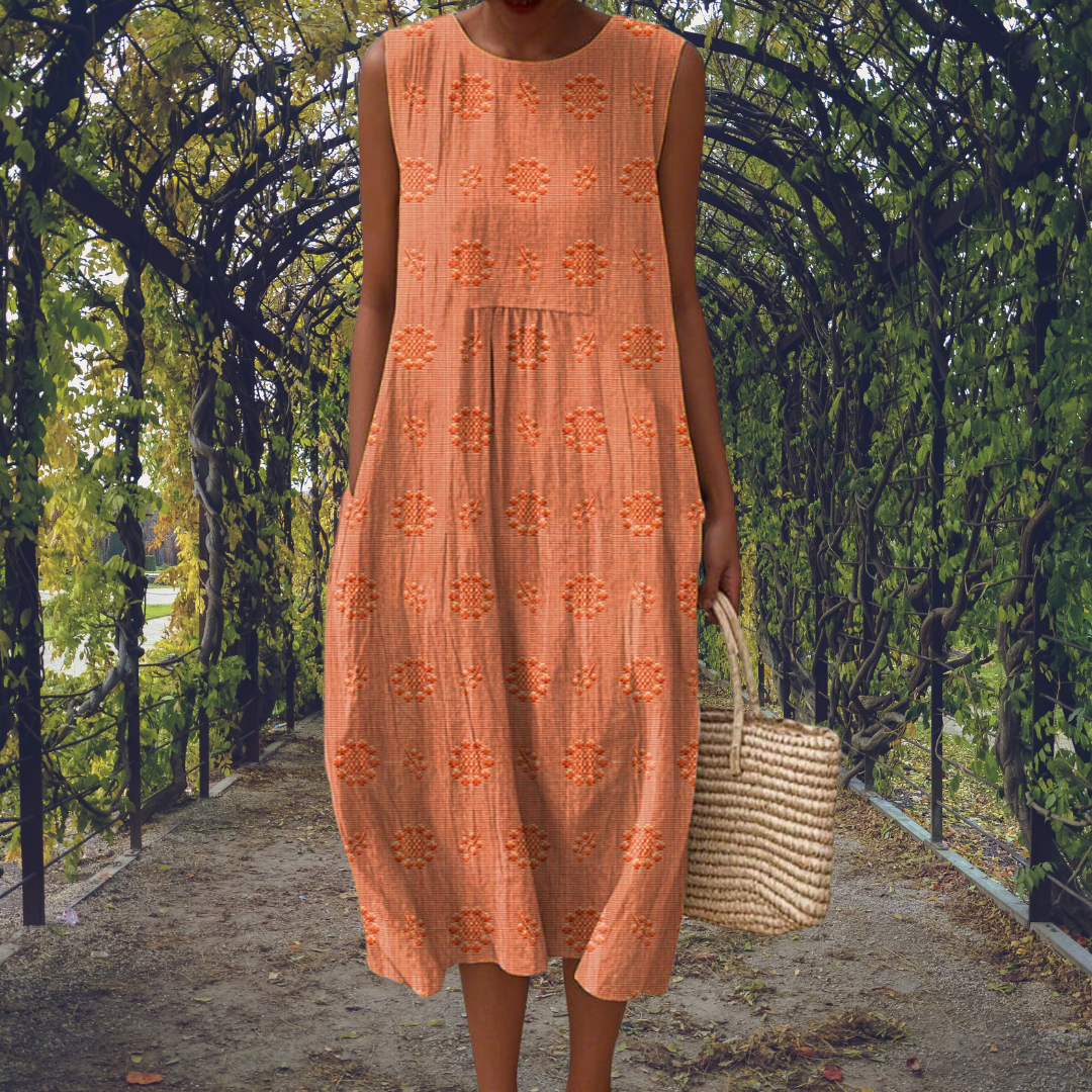 Aikaterini | Vestido Elegante Sin Mangas con Bolsillos