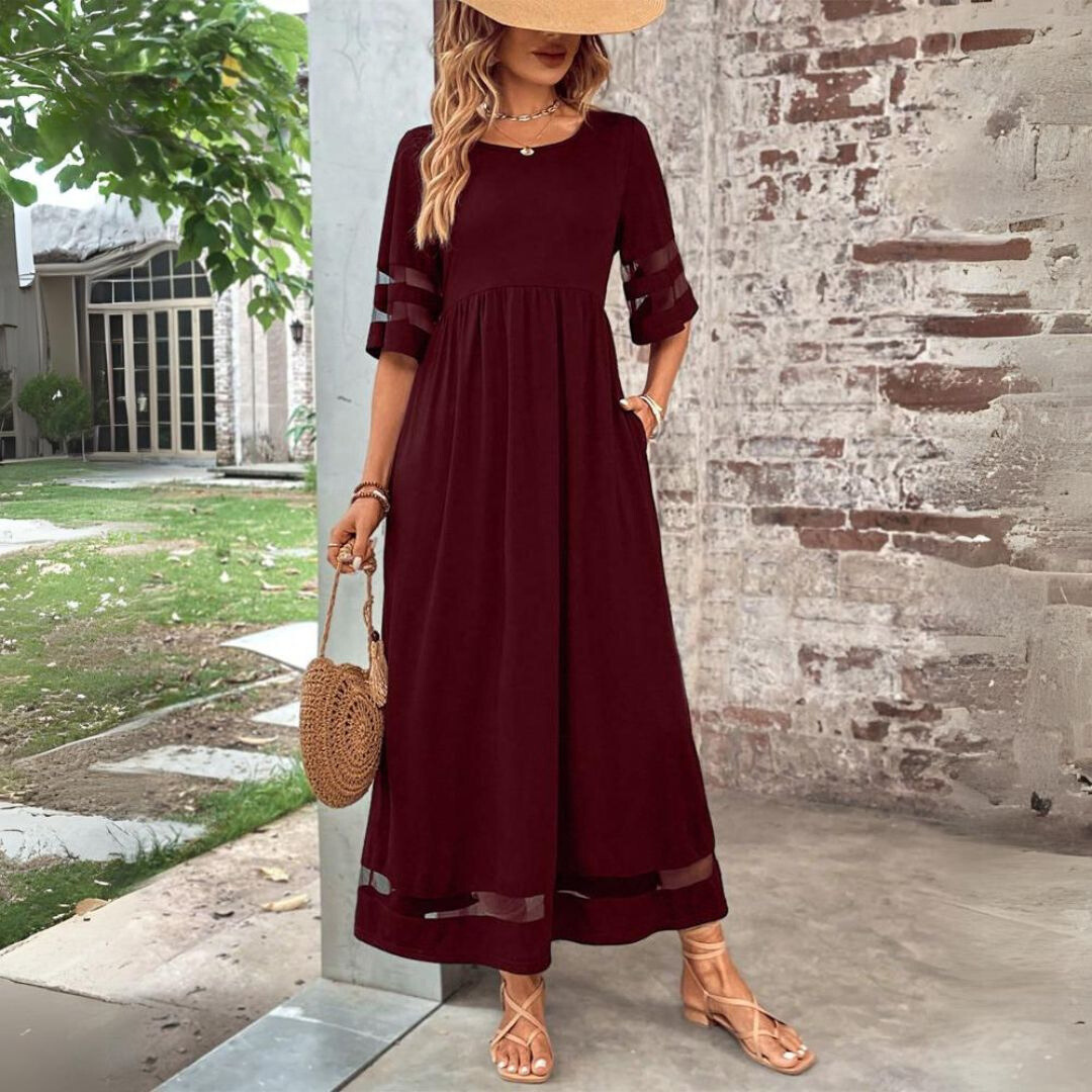 Aubrey™ – Vestido Midi Favorecedor que Disimula el Abdomen