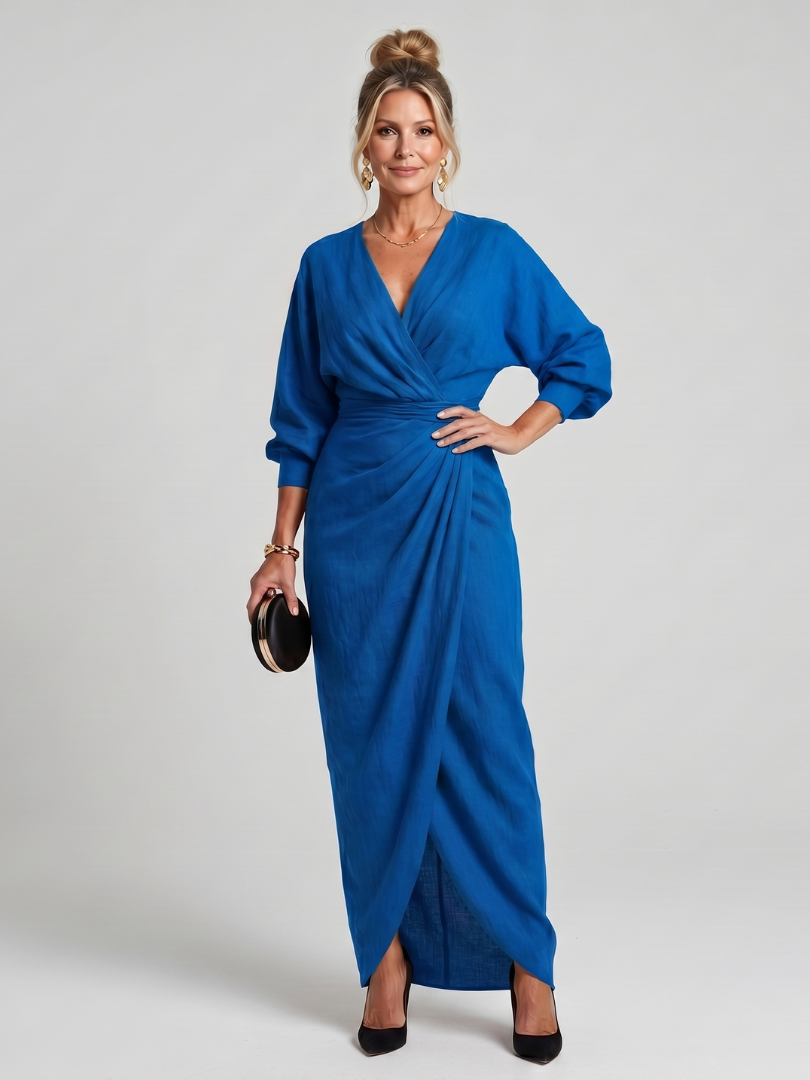 Beverly | Vestido Midi Cruzado Drapeado