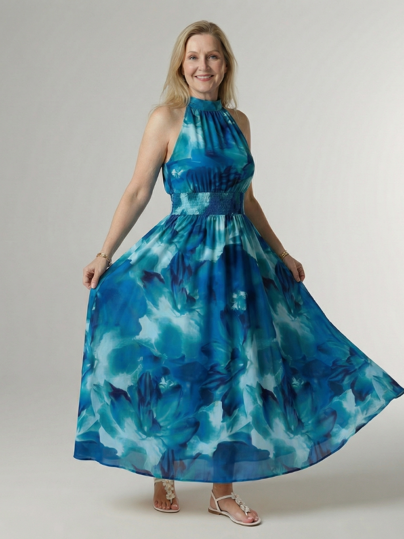 Winifred | Vestido Midi Halter Fruncido