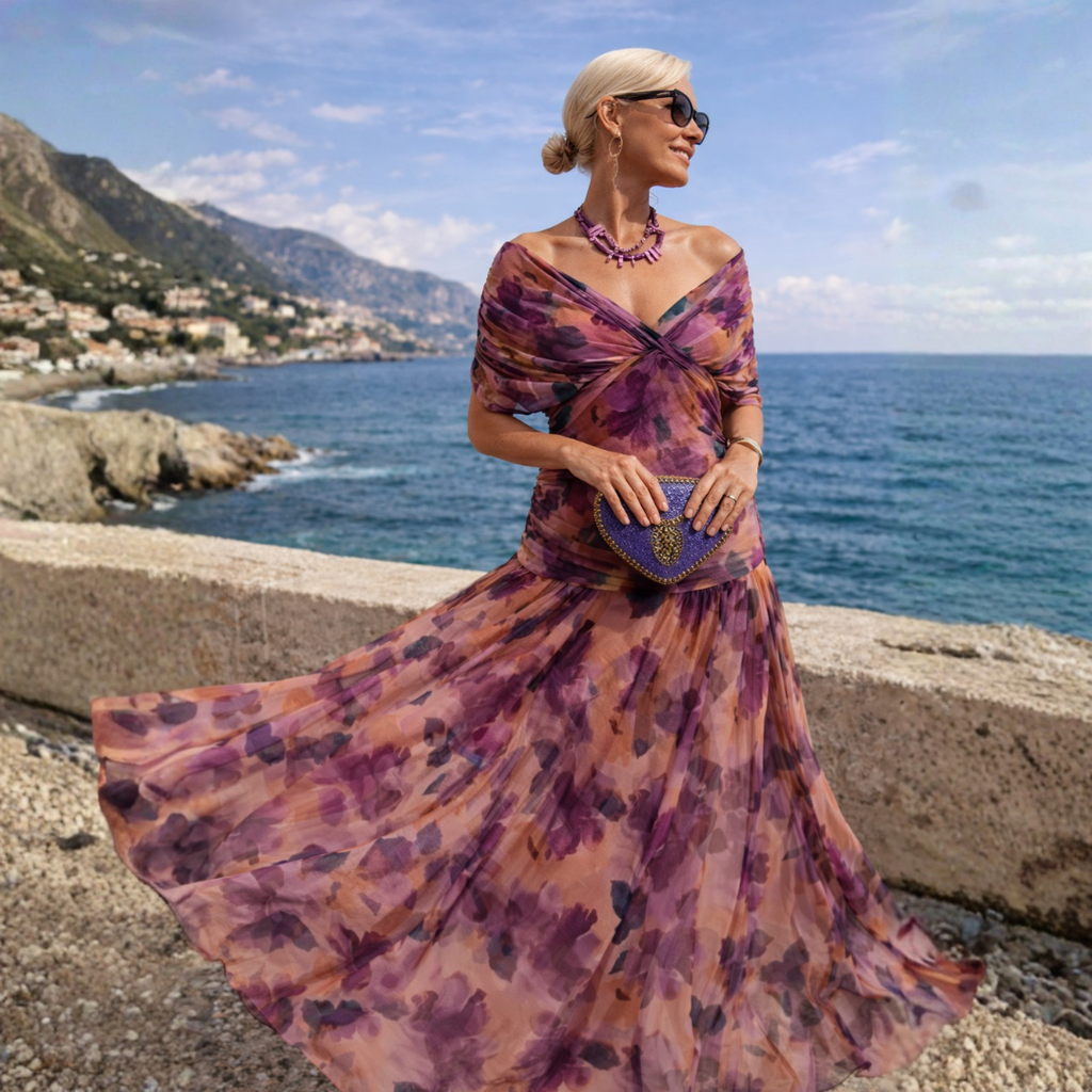 Mikaela | Vestido Maxi de Hombros Descubiertos
