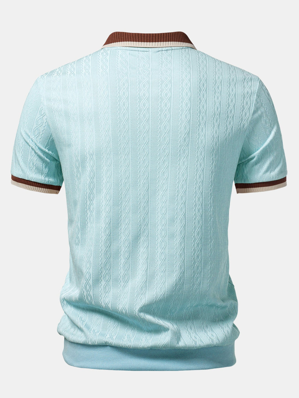 Polo de punto con cremallera texturizada y ribetes en contraste