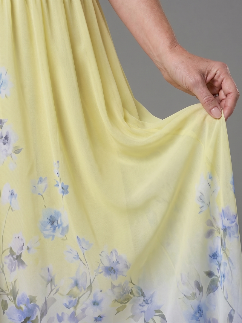 Bethany | Vestido Maxi Sin Mangas con Bajo Floral