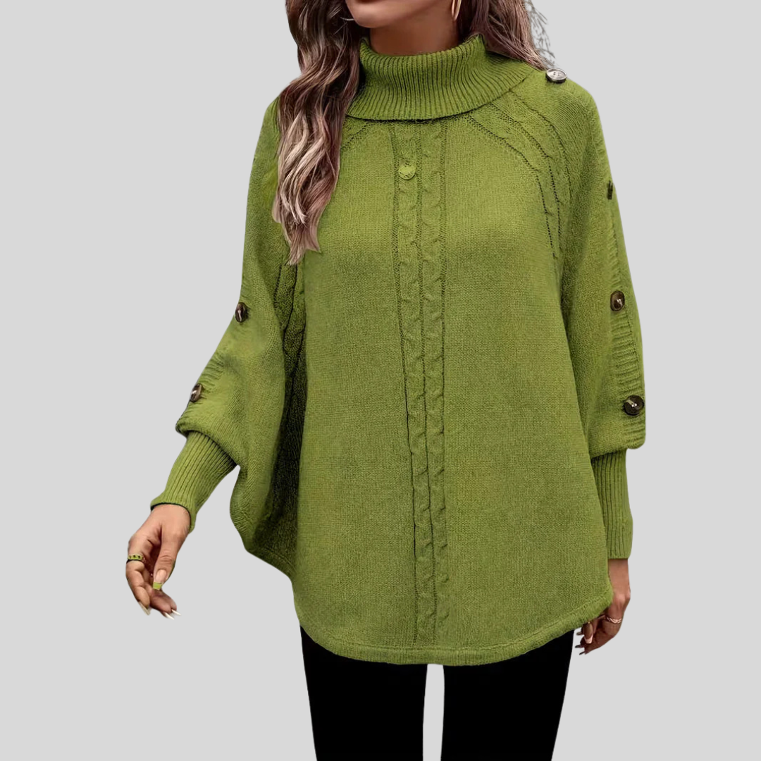 Norelle™ | Jersey de Punto Trenzado con Cuello Alto