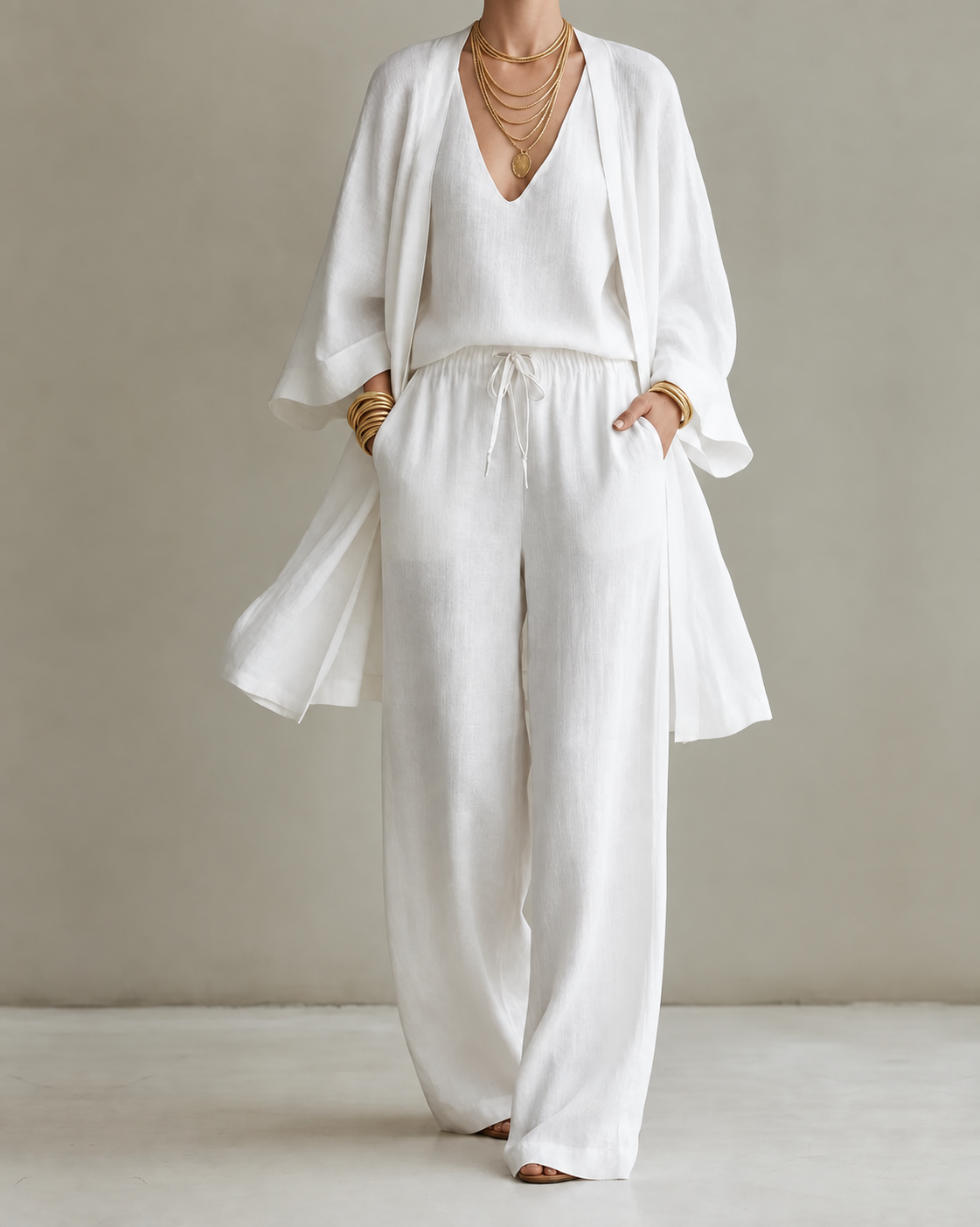 Tanisha™ Conjunto de 3 piezas efecto lino