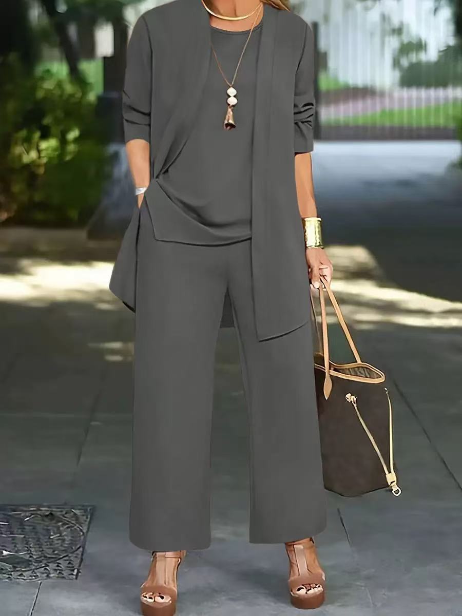 VALENTINA Elegante conjunto de 3 piezas para mujer con corte holgado