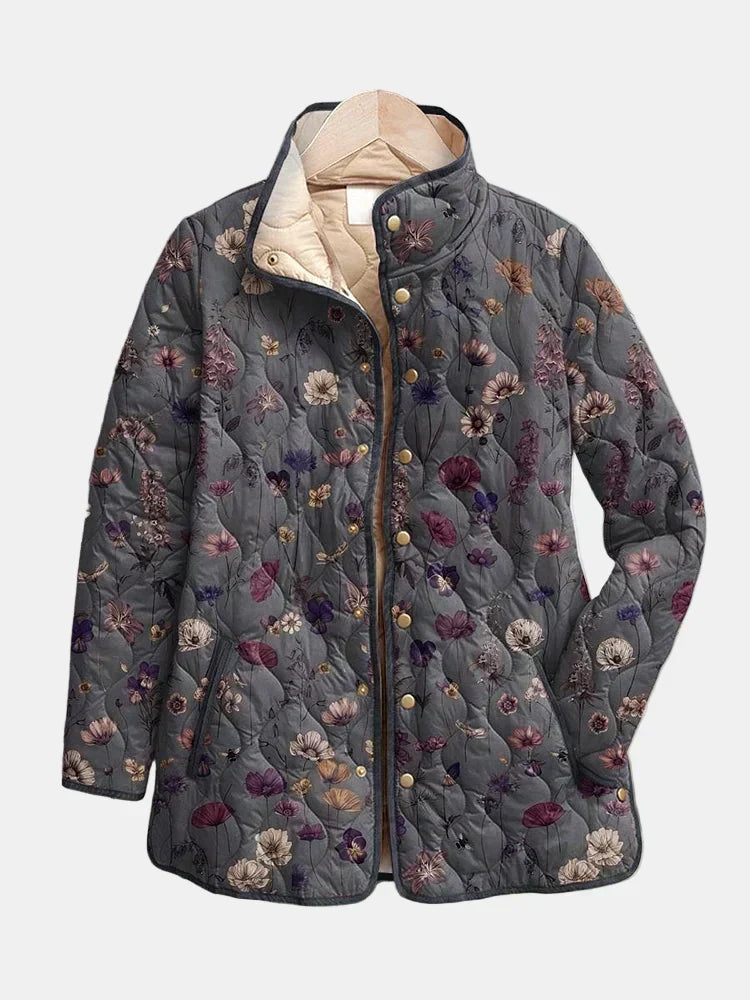 Niva | Chaqueta Acolchada con Estampado Floral Vintage