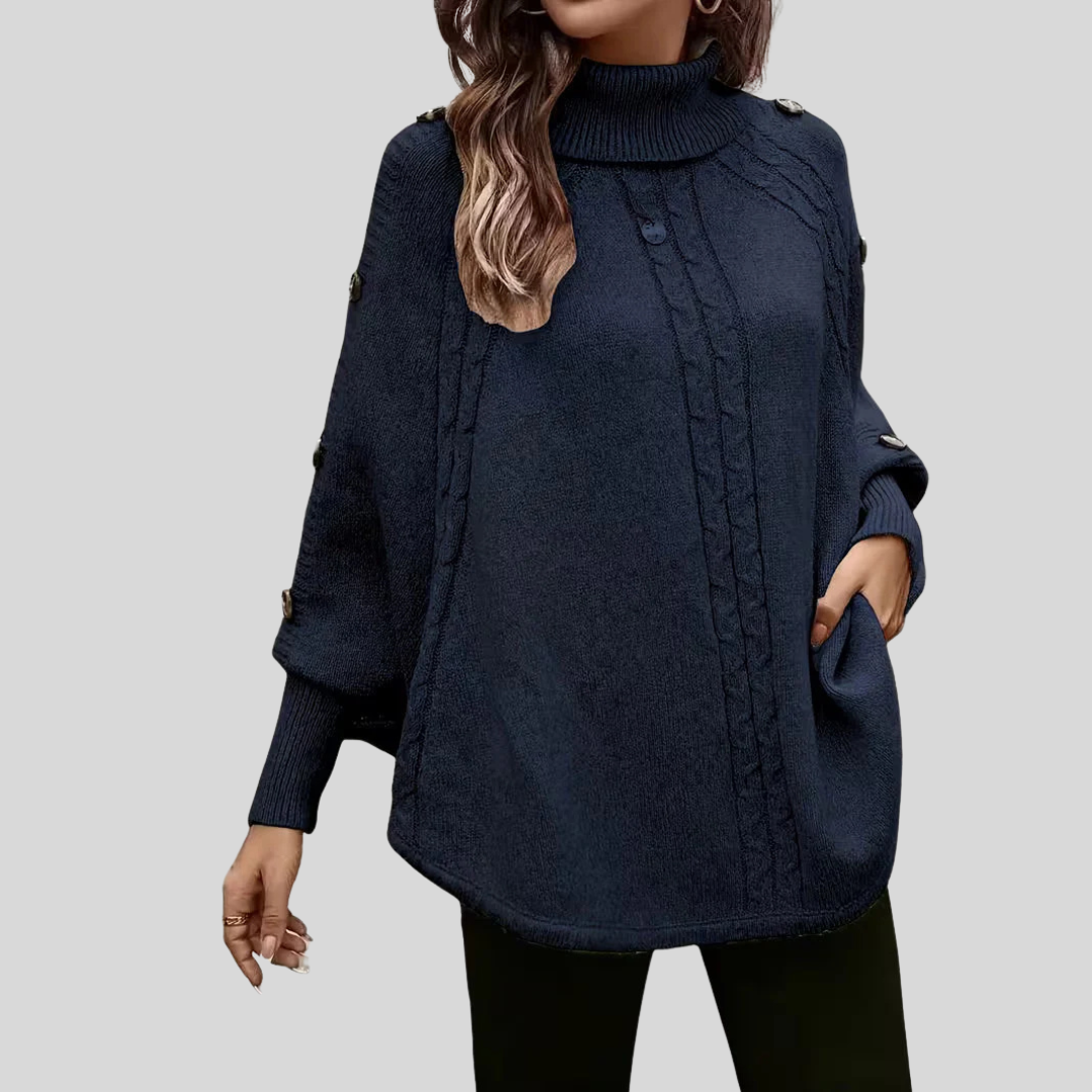 Norelle™ | Jersey de Punto Trenzado con Cuello Alto