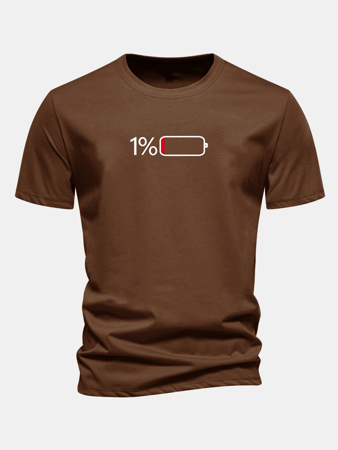 Camiseta de algodón con estampado de pilas, corte regular, 1 %