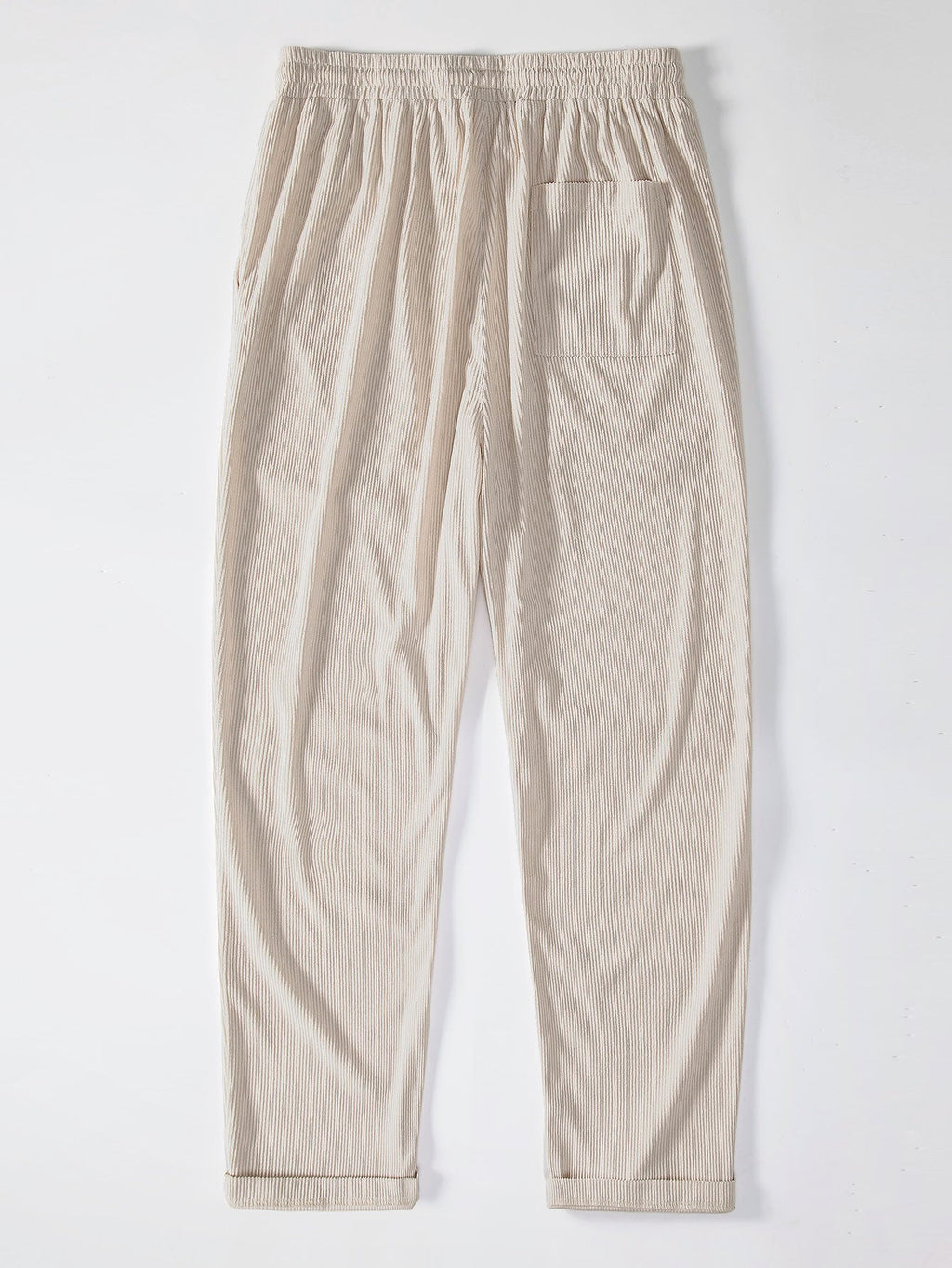 Camisa de pana de manga corta con botones y pantalones de pana de corte recto