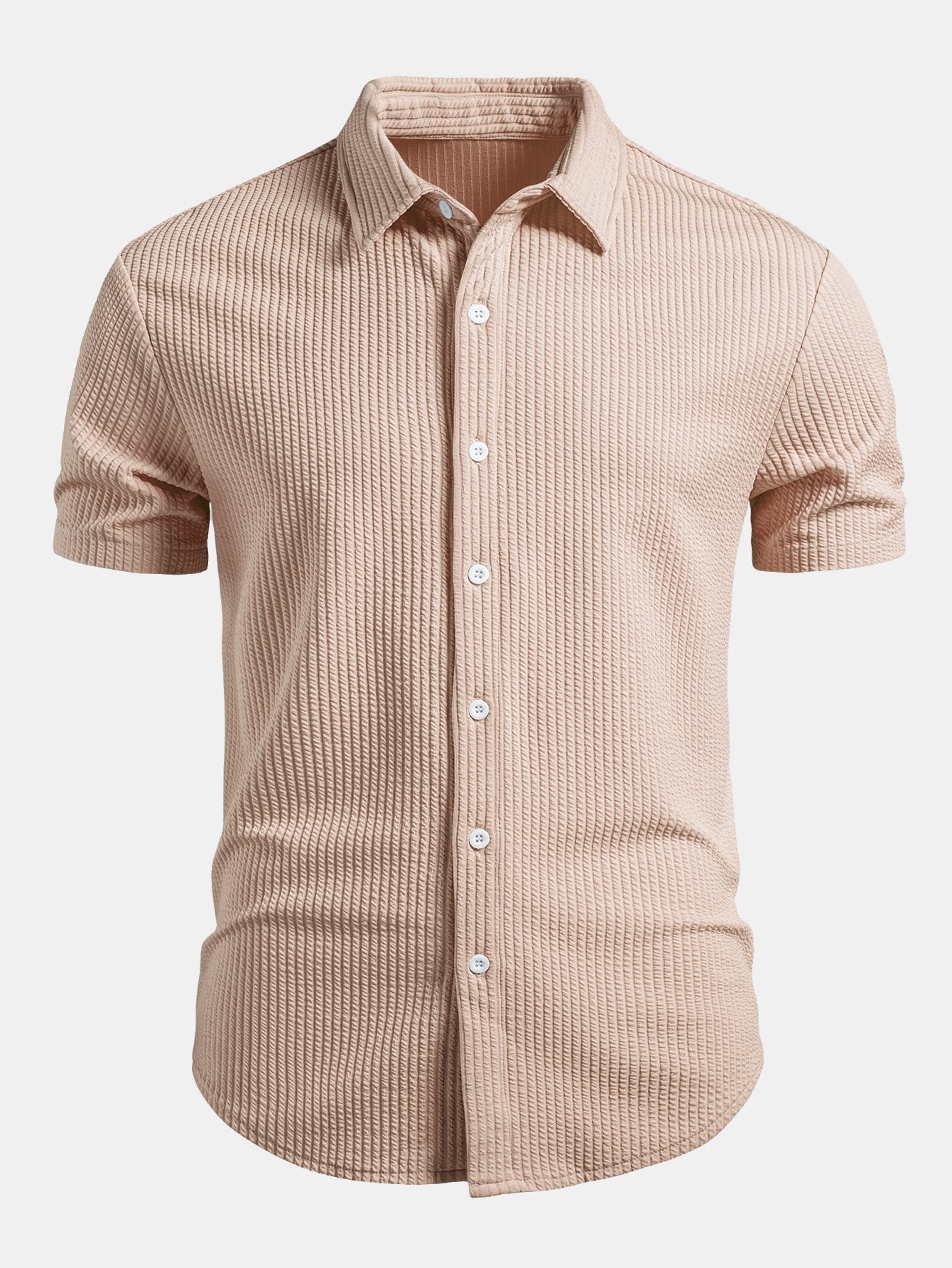 Camisa ajustada con botones y diseño acanalado