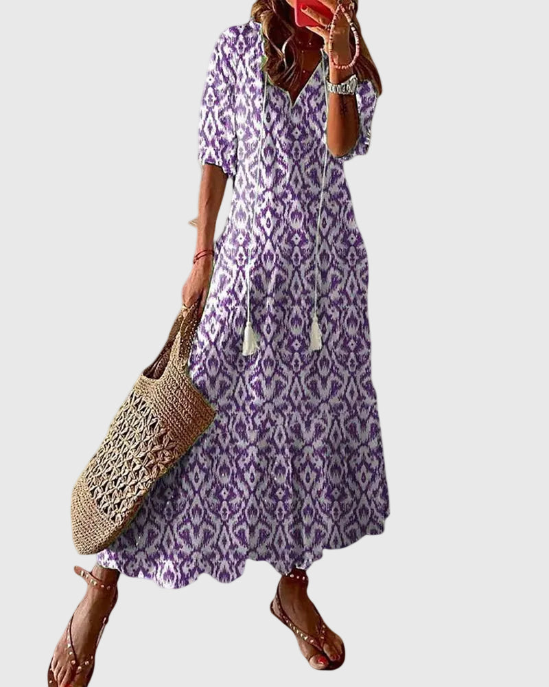 Amalia | Vestido Maxi Boho Vintage de Verano