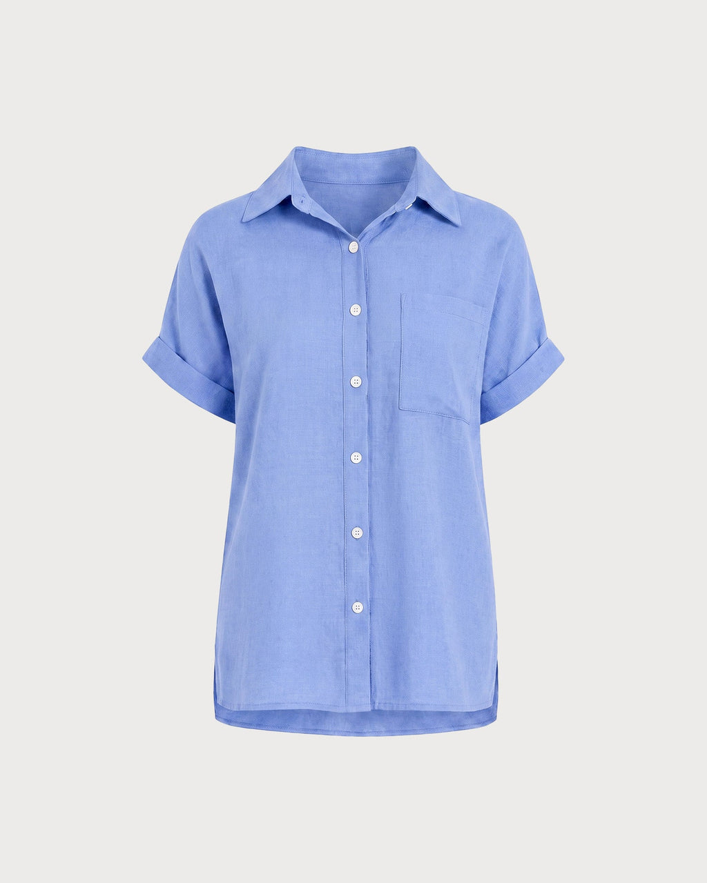 Camisa Azul Manga Corta Botones