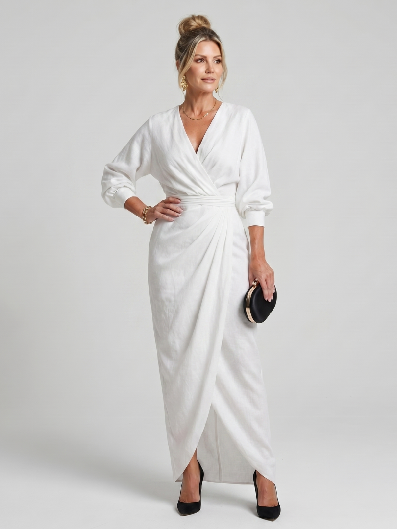 Beverly | Vestido Midi Cruzado Drapeado