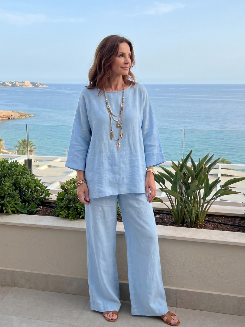 Prue | Conjunto de túnica oversize y pantalón de pierna ancha