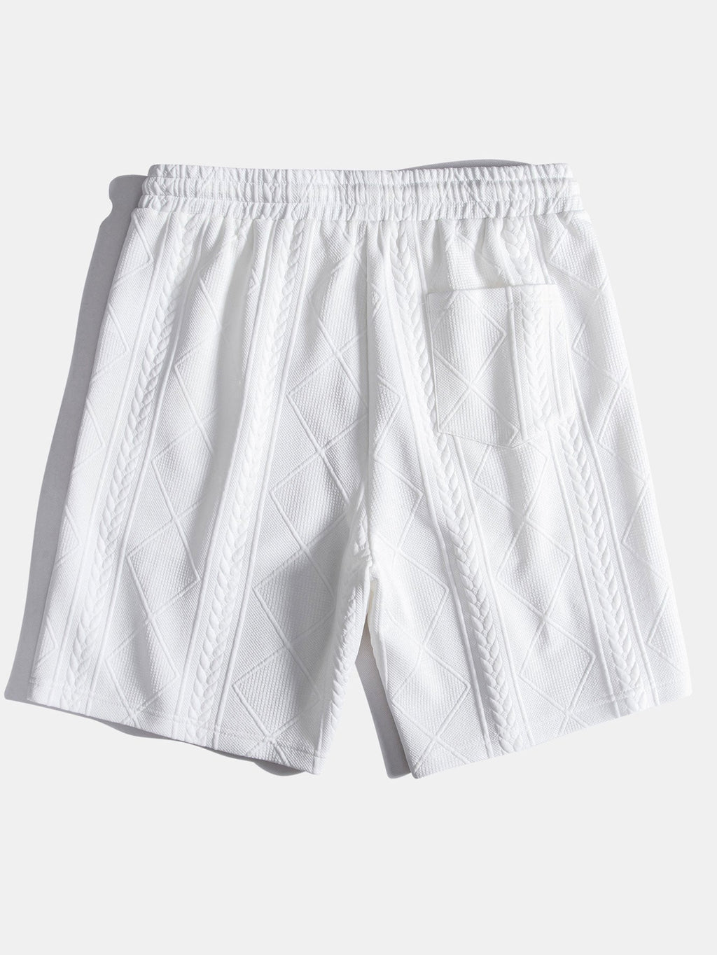 Camisa de botones y pantalones cortos con estampado jacquard geométrico