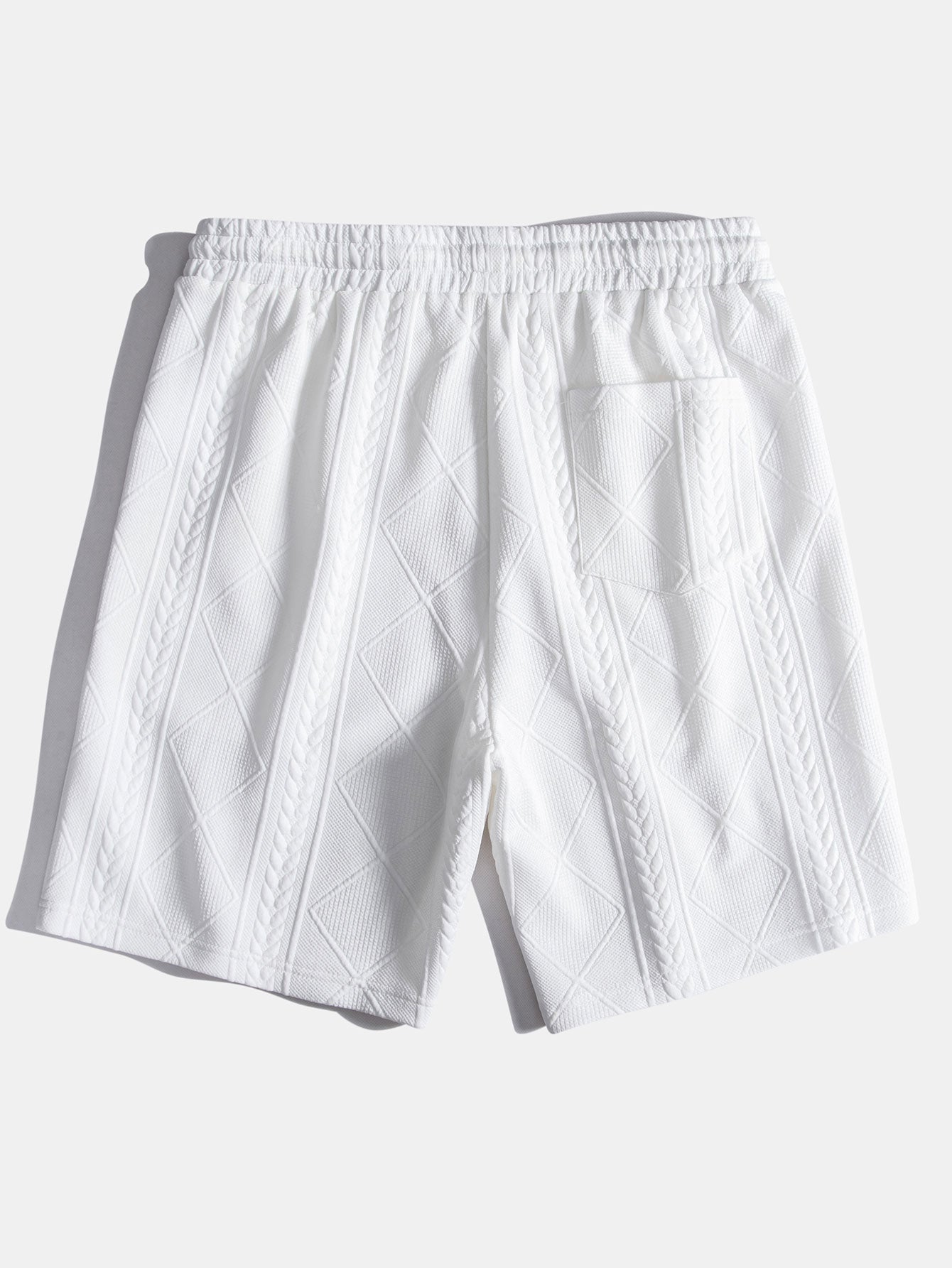 Camisa de botones y pantalones cortos con estampado jacquard geométrico