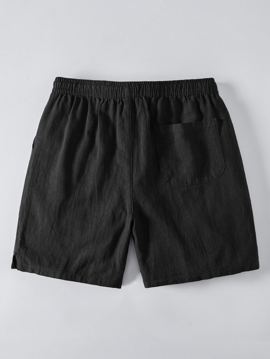 Camisa abotonada de mezcla de lino y rayón y pantalones cortos de 7" con cordón de ajuste de mezcla de lino