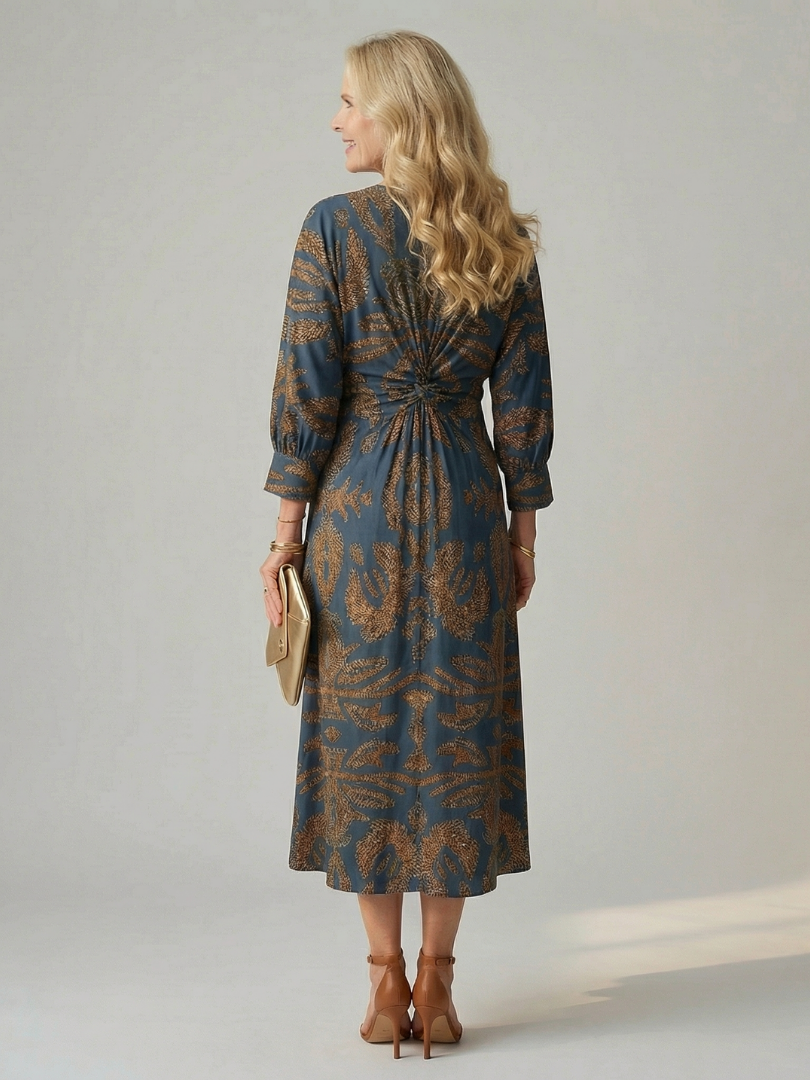 Iris | Vestido Midi Cruzado con Nudo