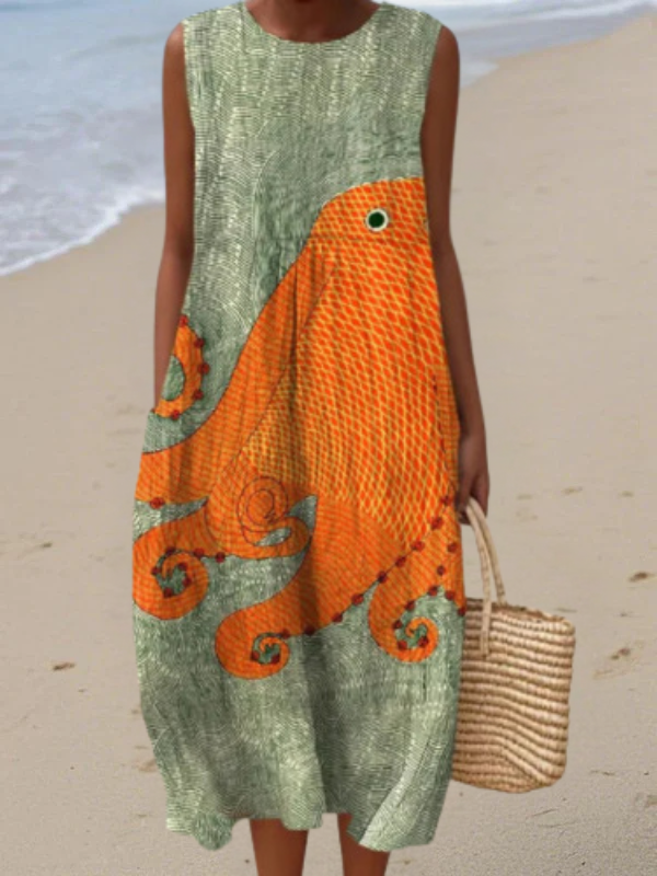 Jane | Vestido Midi Oceánico