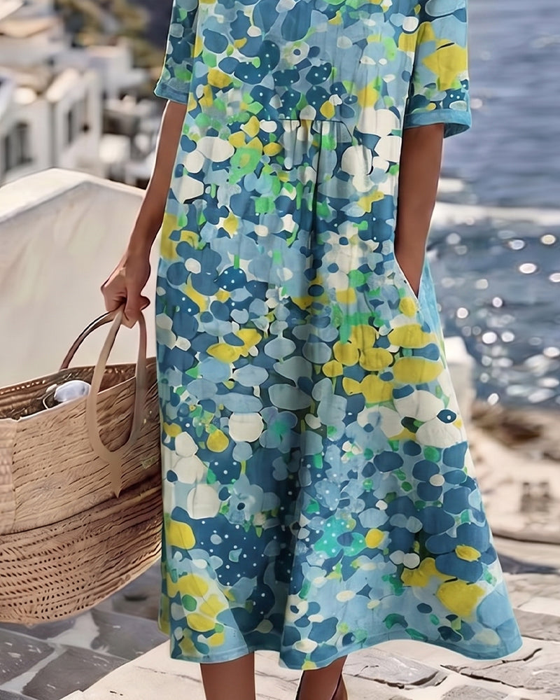 Elena - Vestido Midi Floral de Verano Elegante
