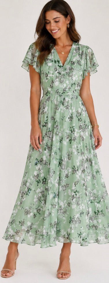 Amara | Vestido Maxi Floral Fluido