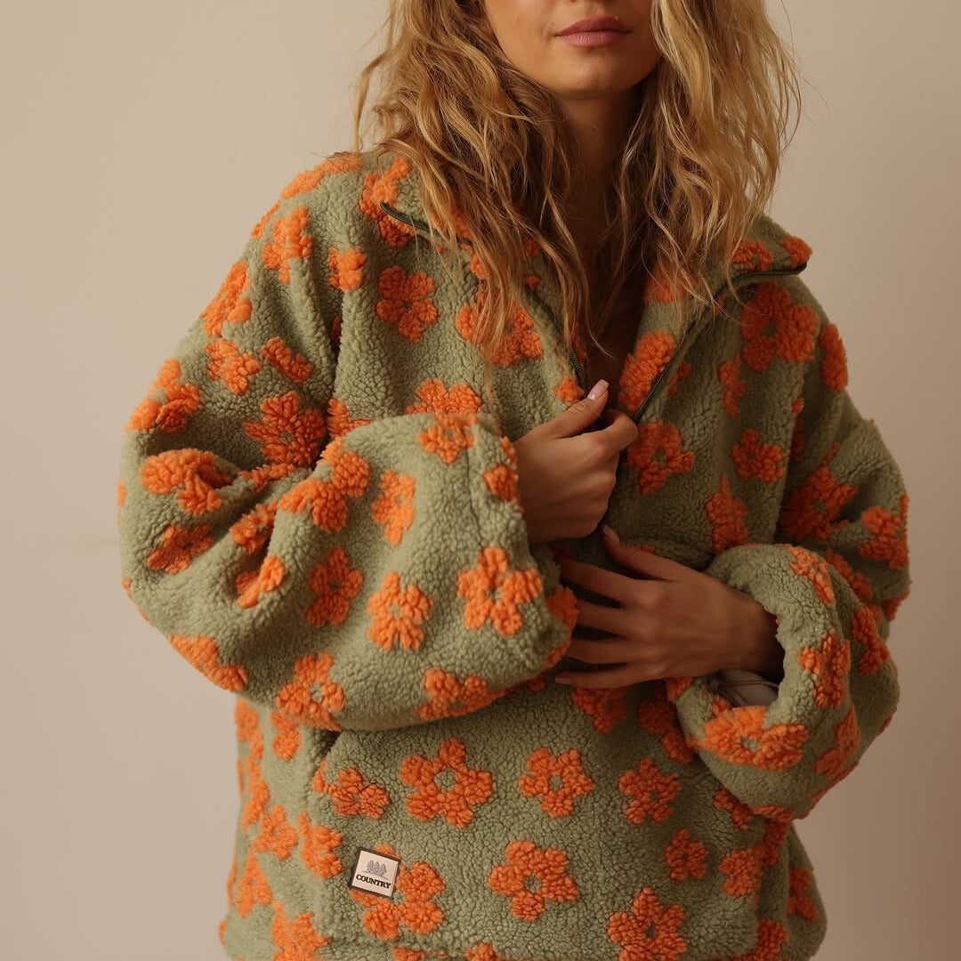 Daisy | Chaqueta polar con estampado floral