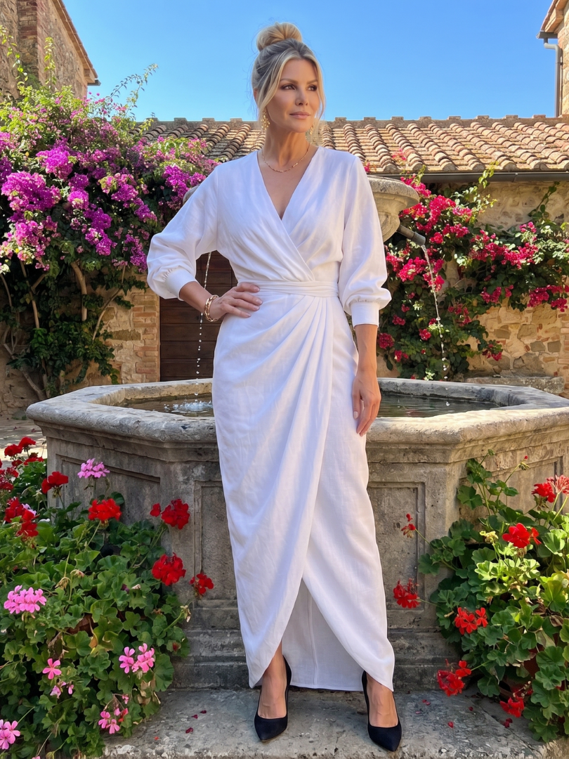 Beverly | Vestido Midi Cruzado Drapeado