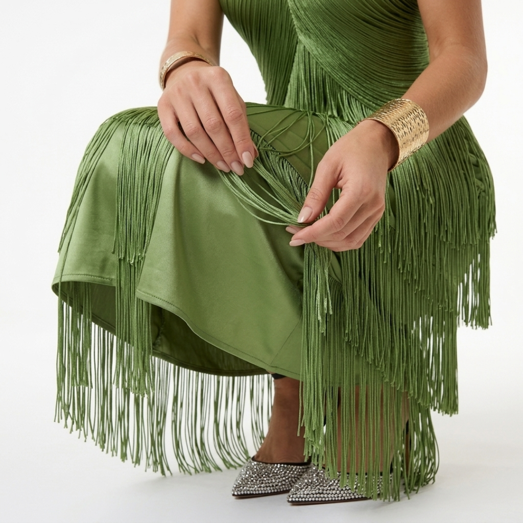 Saffron | Vestido midi de manga larga
