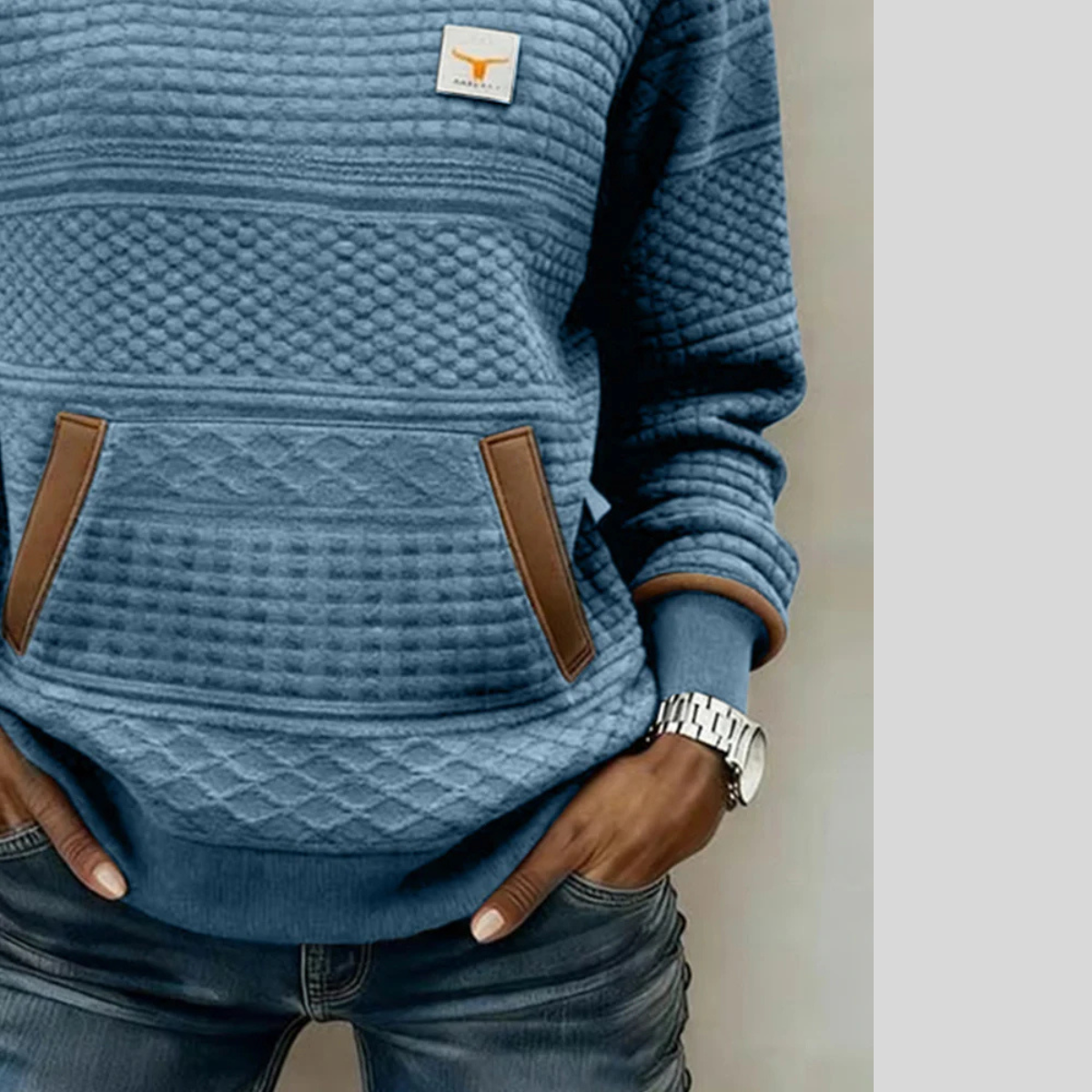 Noelle™ | Sudadera de Cuello Redondo en Bloques de Color