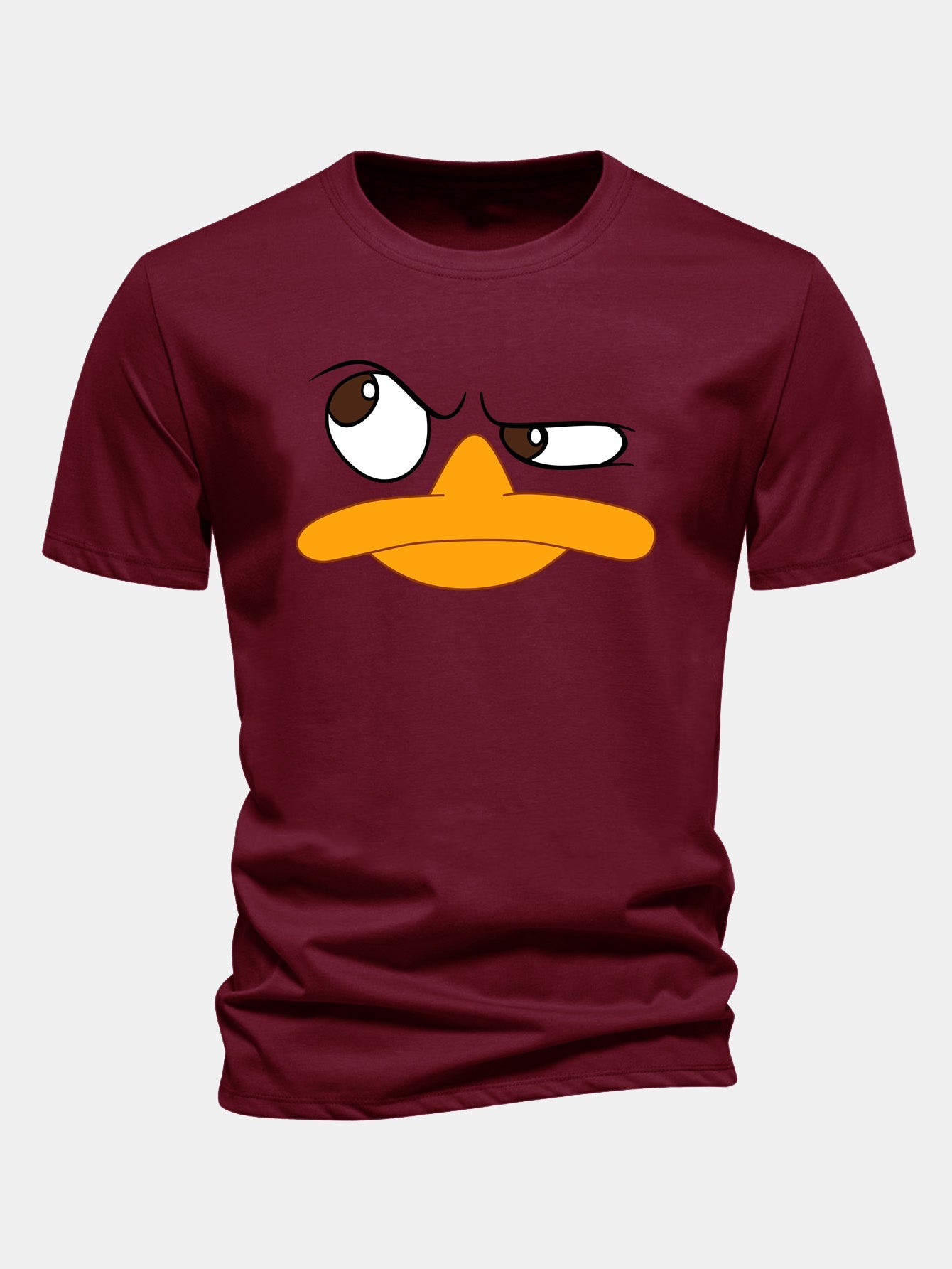 Regular Fit Emoji Duck Print Cotton T-Shirt